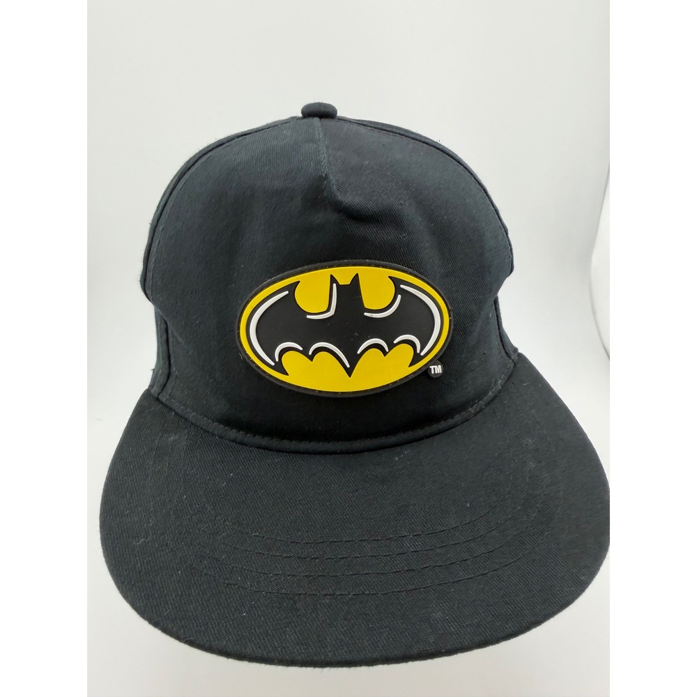 Batman DC Comics Snapback Hat Black Yellow Bat Signal Logo Joker Brim Graphic